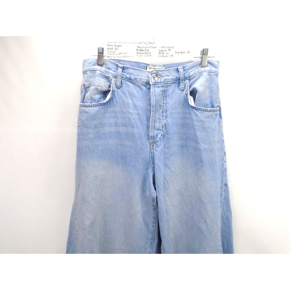 Free People We The Free CRVY Libre Ultra-wide Leg Bell Jeans High Rise Size 27 - Picture 2 of 11